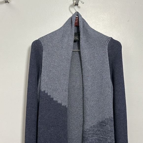 Calvin Klein Wrap Blue Asymmetrical Open Front Sweater size Large - Picture 7 of 16